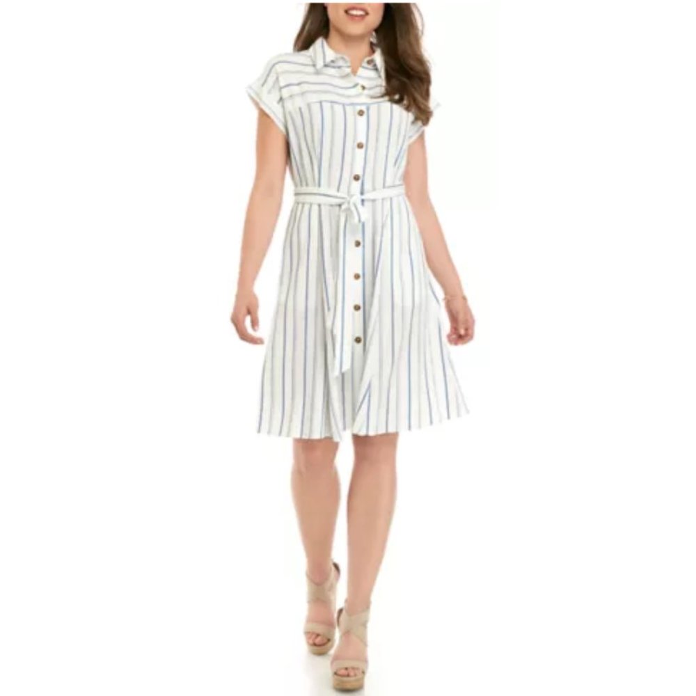 Calvin Klein Short Sleeve Gauze Mini Shirt Dress Size 10